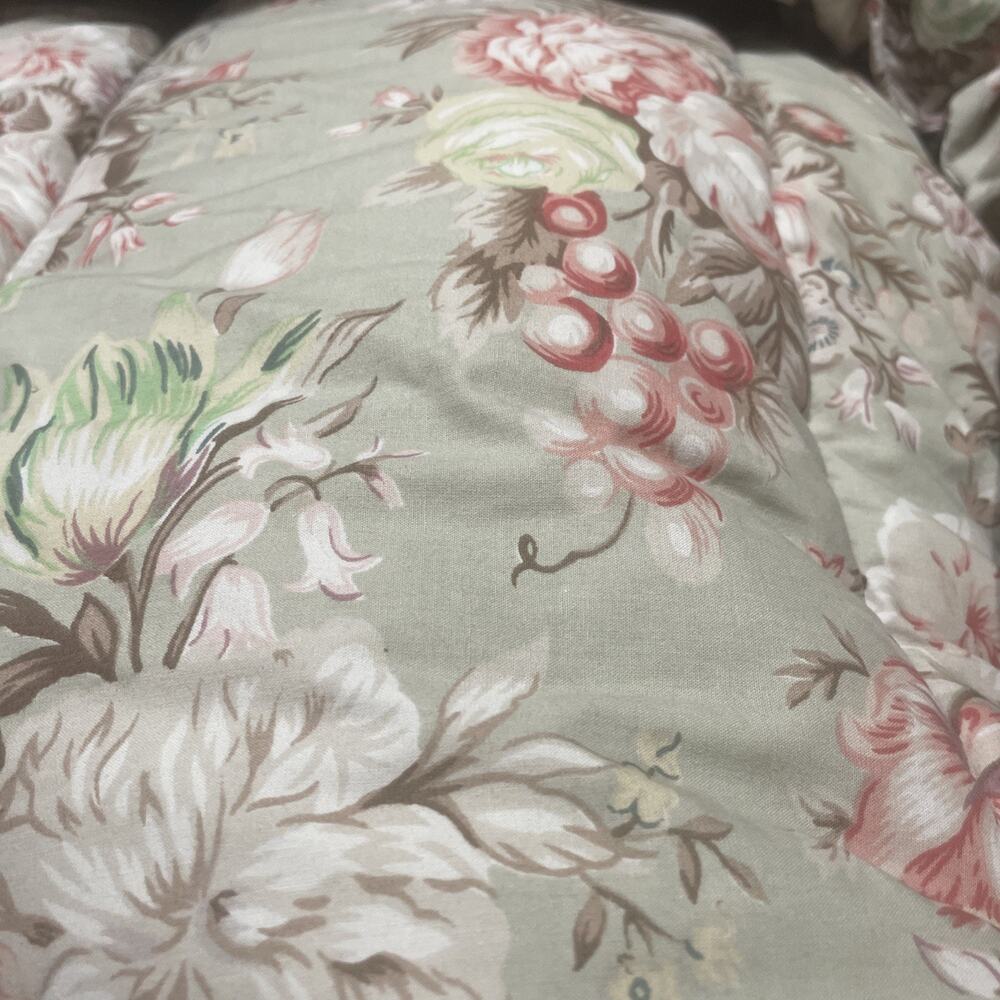 RARE RALPH LAUREN Charlotte Full/Queen COMFORTER Green CHIC Floral Shabby